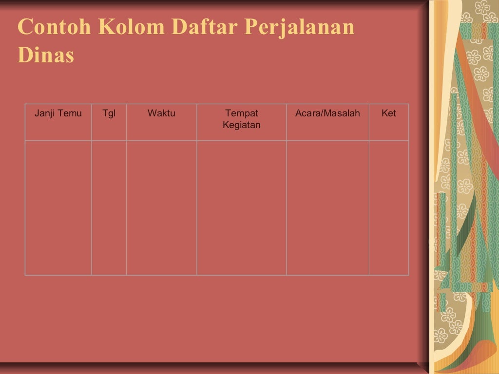 Detail Contoh Daftar Perjalanan Dinas Nomer 25