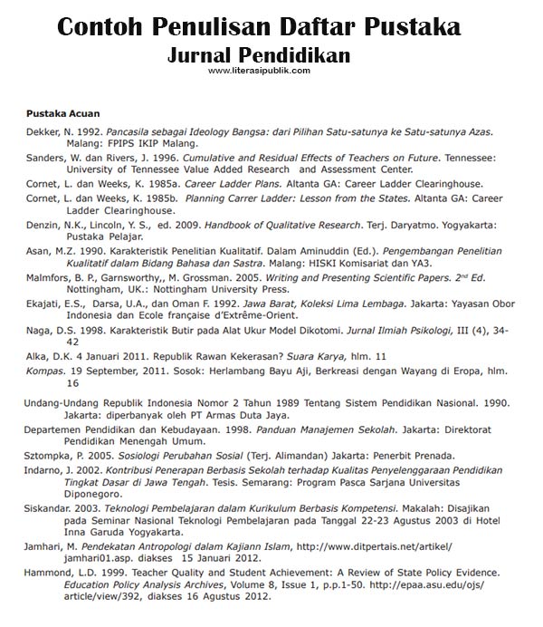 Detail Contoh Daftar Pustaka Jurnal Nomer 5