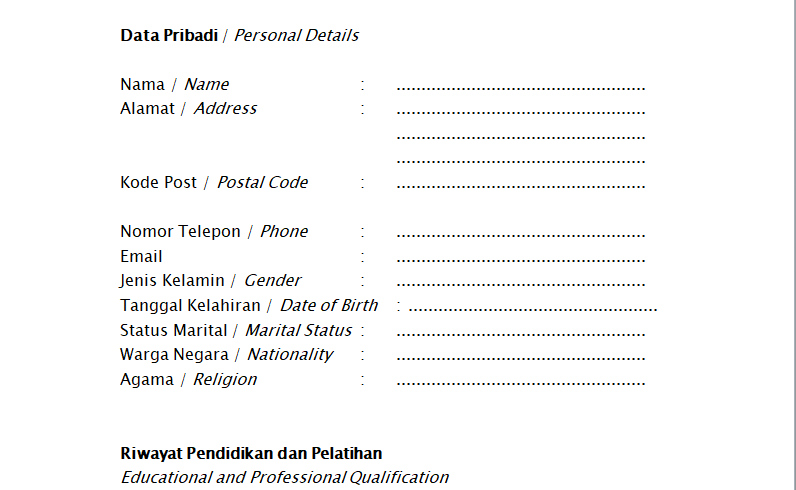 Detail Contoh Daftar Riwayat Nomer 36