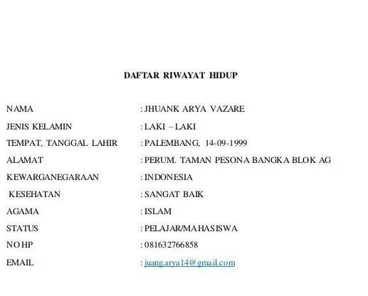 Detail Contoh Daftar Riwayat Hidup Anak Sekolah Nomer 8