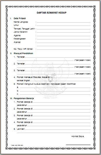 Detail Contoh Daftar Riwayat Hidup Tertulis Nomer 37