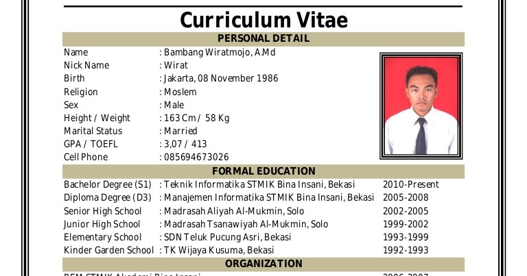 Detail Contoh Daftar Riwayat Hidup Via Email Nomer 31