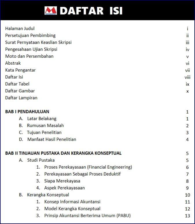 Detail Contoh Daftar Tabel Skripsi Nomer 46