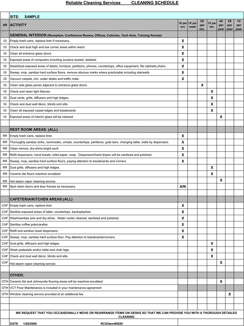 Detail Contoh Daily Activity Cleaning Service Nomer 7