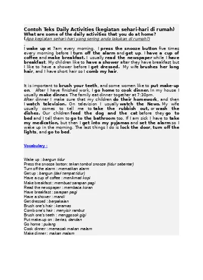 Detail Contoh Daily Activity Dalam Bentuk Tabel Nomer 23