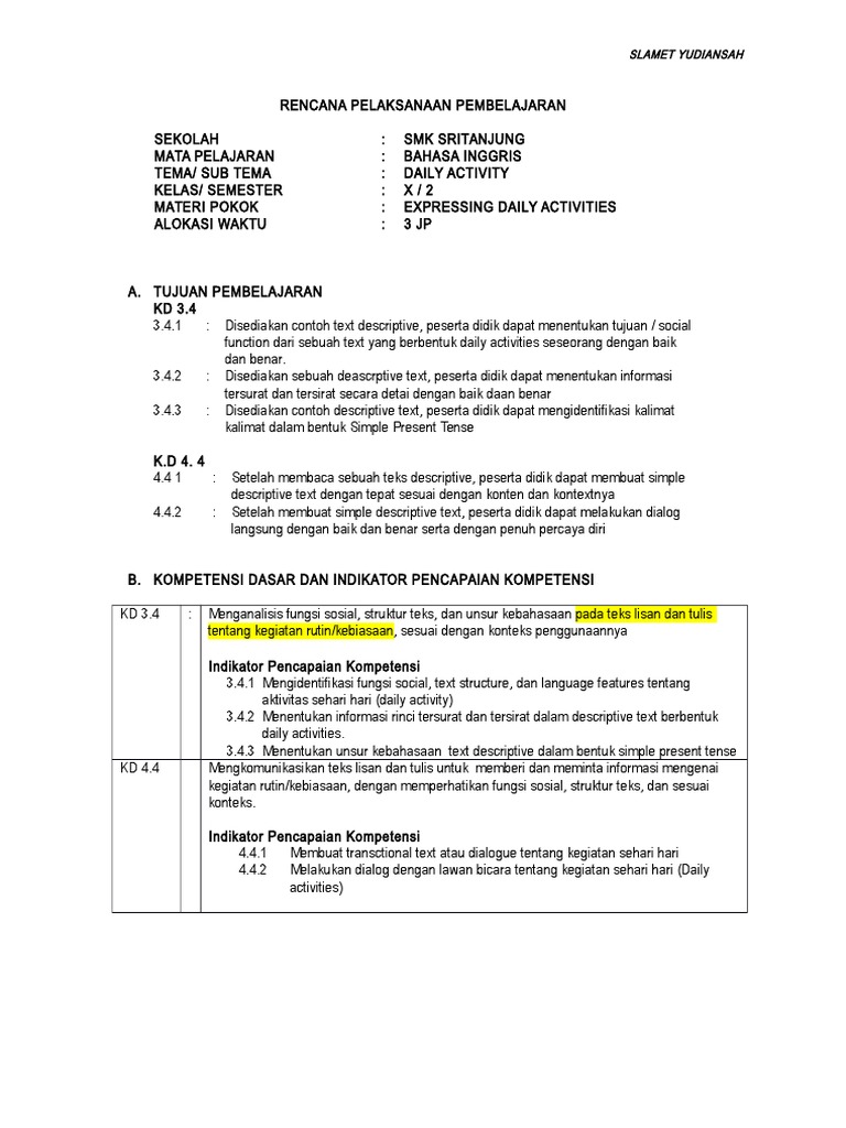 Detail Contoh Daily Activity Dalam Bentuk Tabel Nomer 36