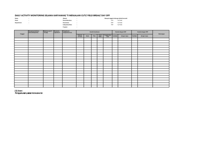 Detail Contoh Daily Activity Karyawan Nomer 19