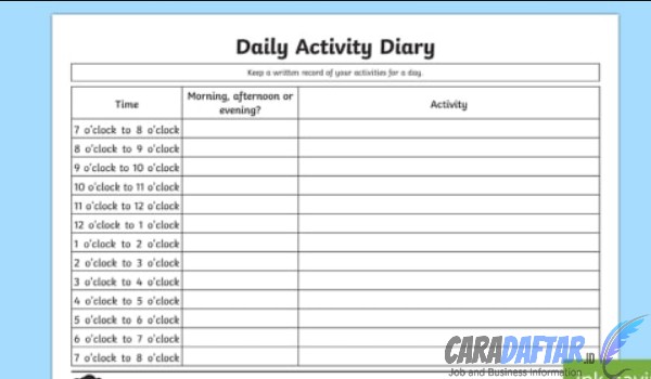 Detail Contoh Daily Schedule Nomer 13