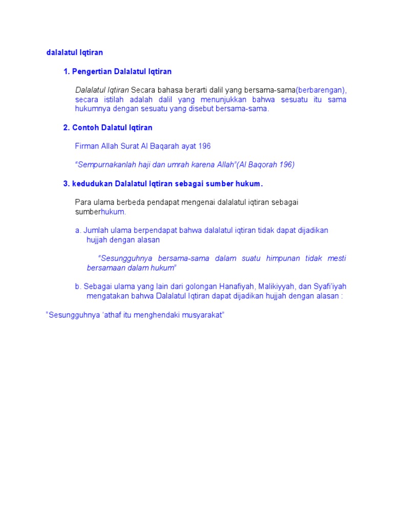 Detail Contoh Dalalatul Iqtiran Nomer 9