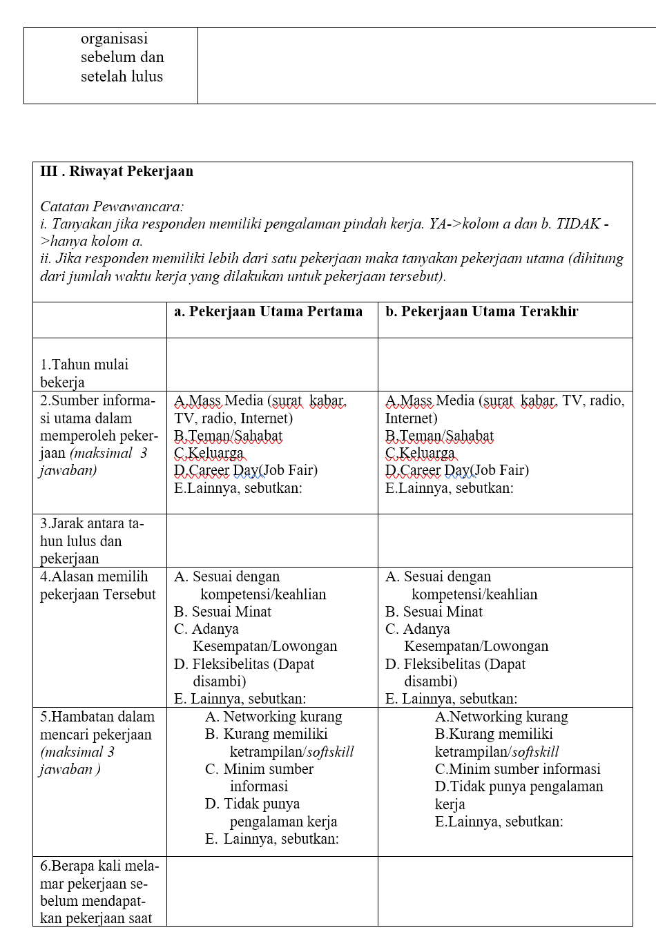 Detail Contoh Data Angket Nomer 9