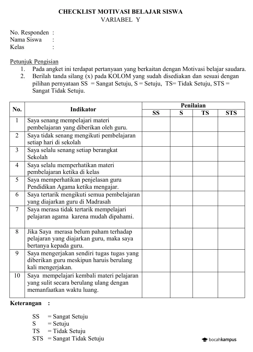 Detail Contoh Data Angket Nomer 42