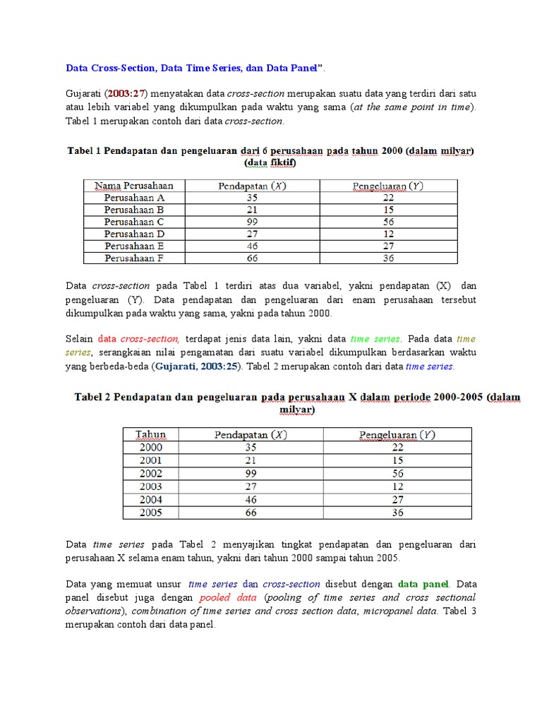 Detail Contoh Data Cross Section Nomer 4