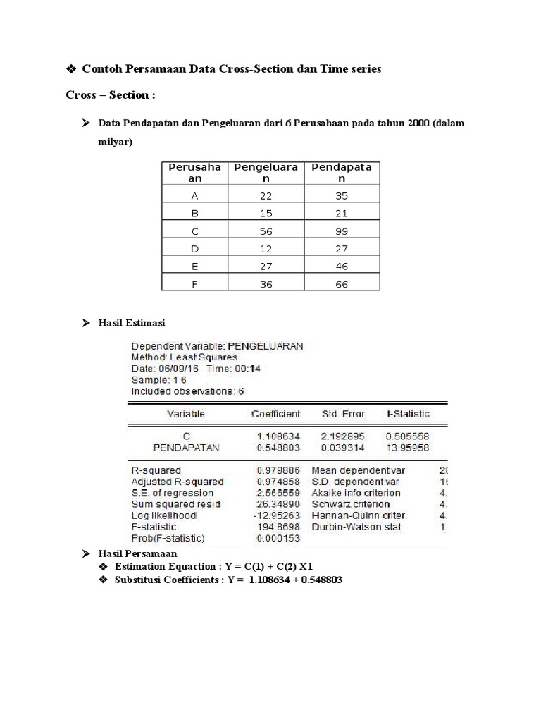 Detail Contoh Data Cross Section Dan Time Series Nomer 17