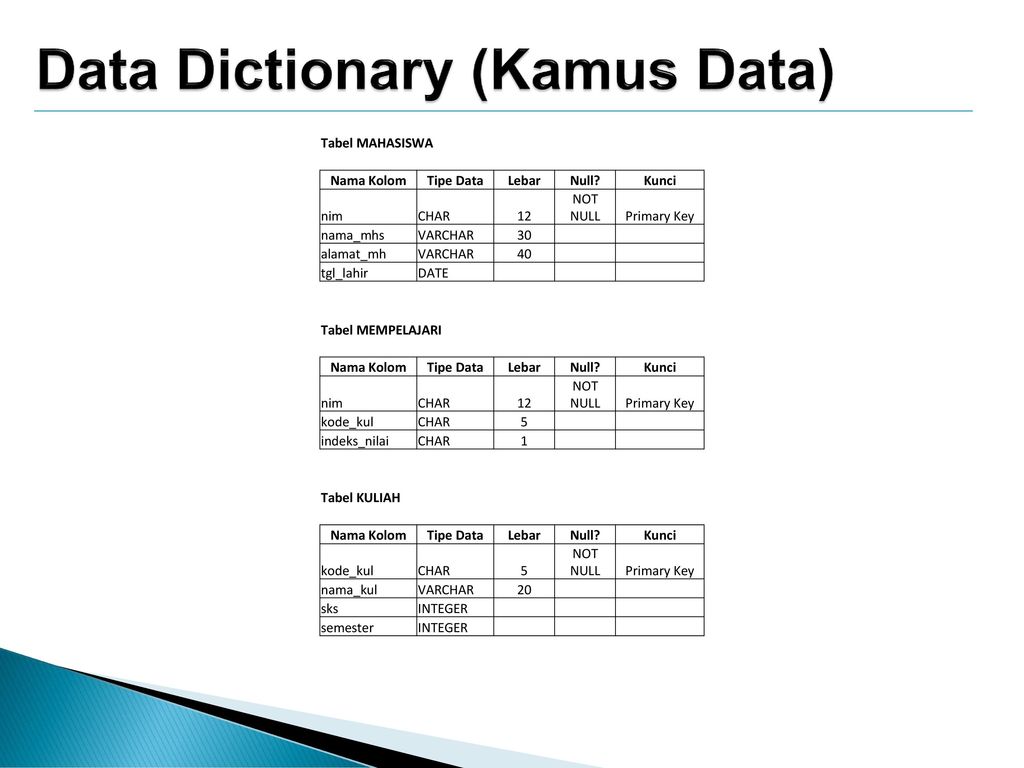 Detail Contoh Data Dictionary Nomer 17