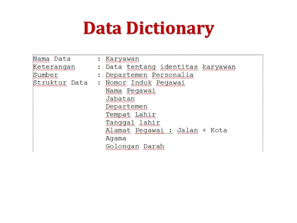 Detail Contoh Data Dictionary Nomer 19