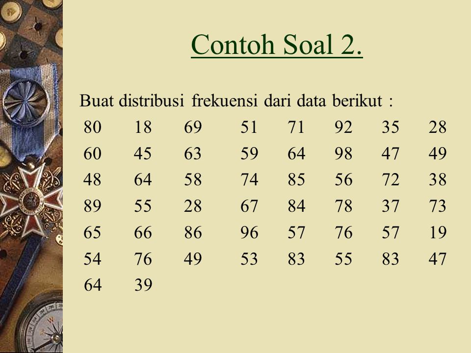 Detail Contoh Data Distribusi Frekuensi Nomer 24