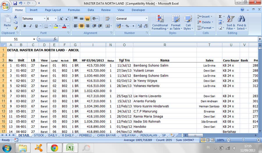Detail Contoh Data Entry Nomer 2