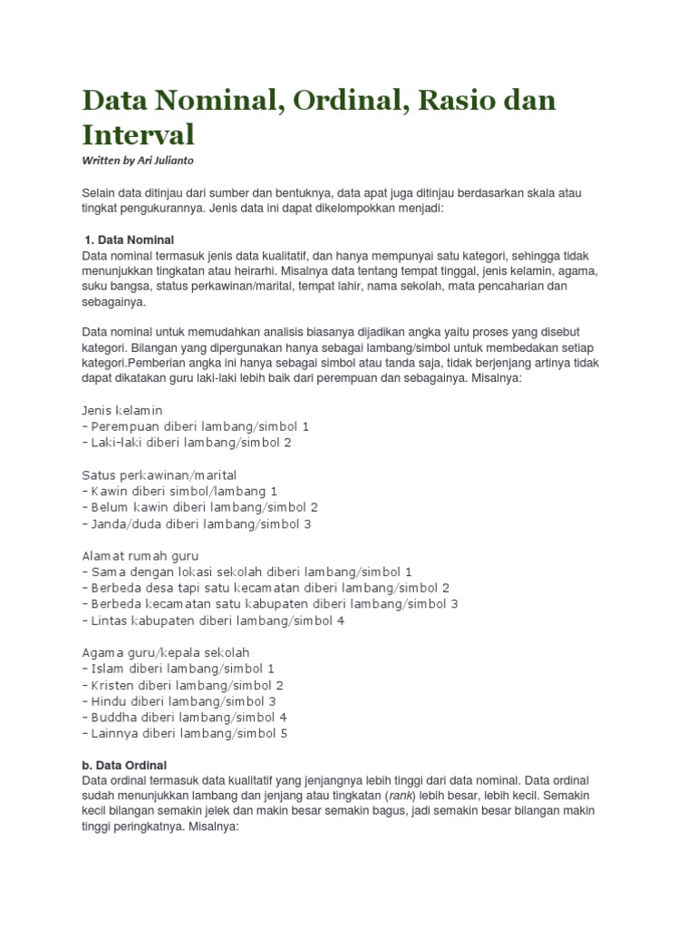 Detail Contoh Data Interval Dan Rasio Nomer 21