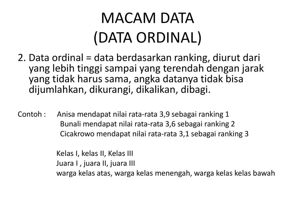 Detail Contoh Data Ordinal Nomer 22