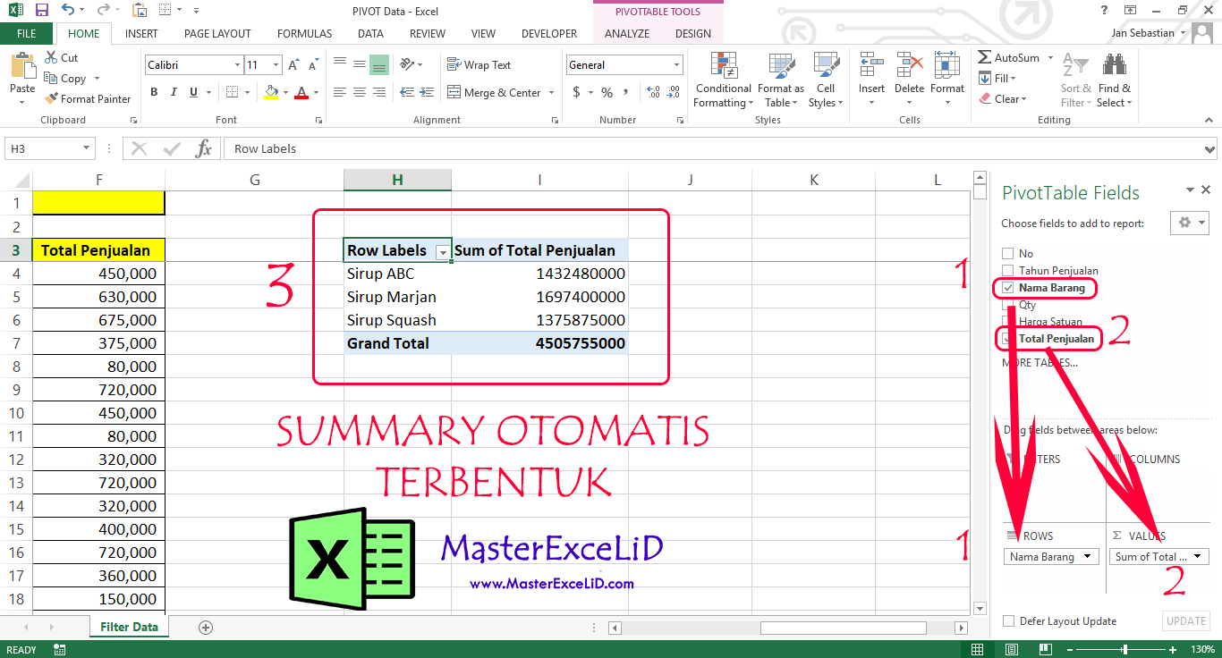 Detail Contoh Data Pivot Table Nomer 28