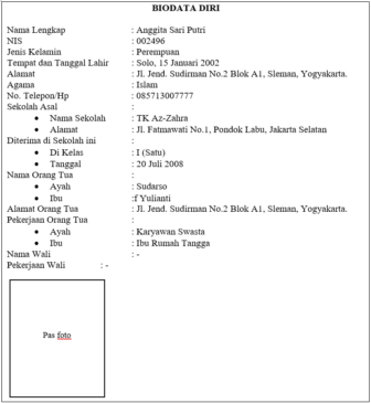 Detail Contoh Data Pribadi Nomer 3