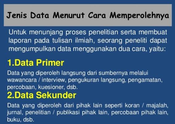Detail Contoh Data Primer Dan Sekunder Nomer 3