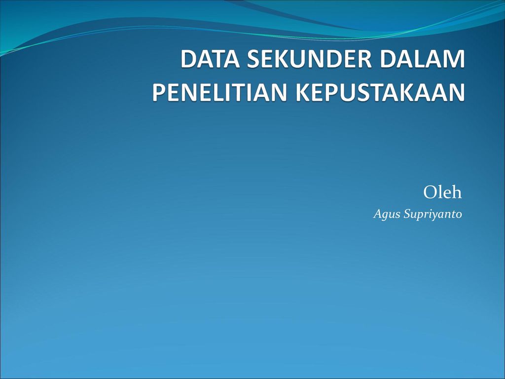 Detail Contoh Data Sekunder Dalam Penelitian Nomer 18