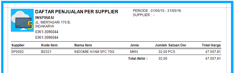 Detail Contoh Data Supplier Nomer 9