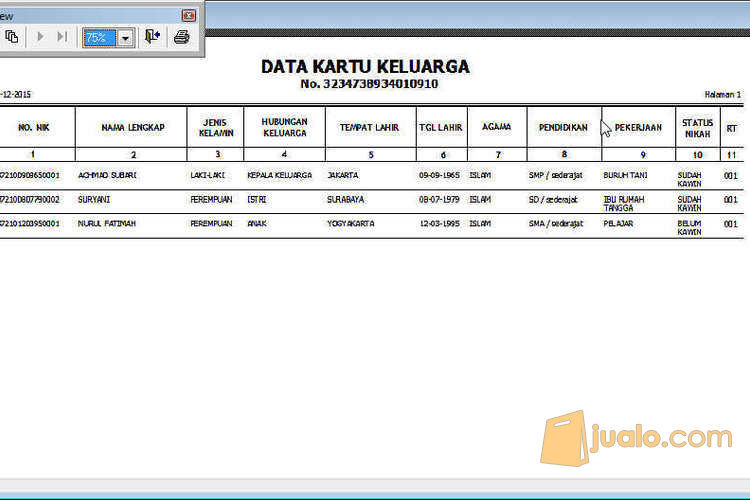 Detail Contoh Data Warga Rt Nomer 10