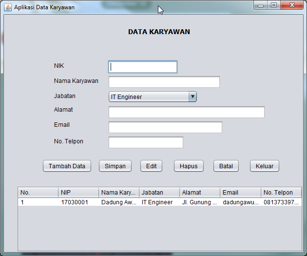 Detail Contoh Database Karyawan Nomer 22