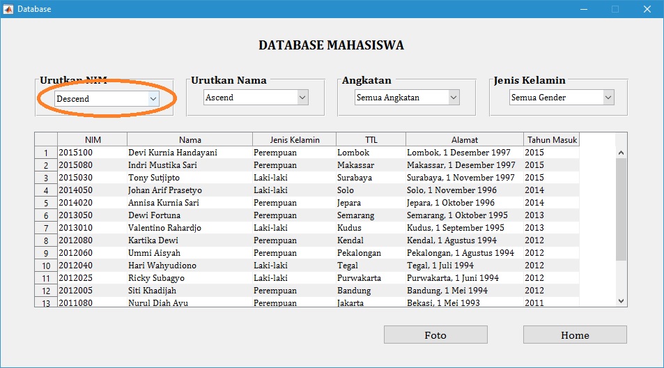 Detail Contoh Database Mahasiswa Nomer 2