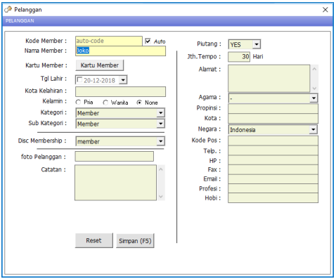 Detail Contoh Database Pelanggan Nomer 9