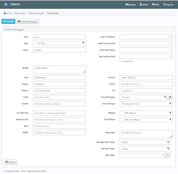 Detail Contoh Database Pelanggan Nomer 7