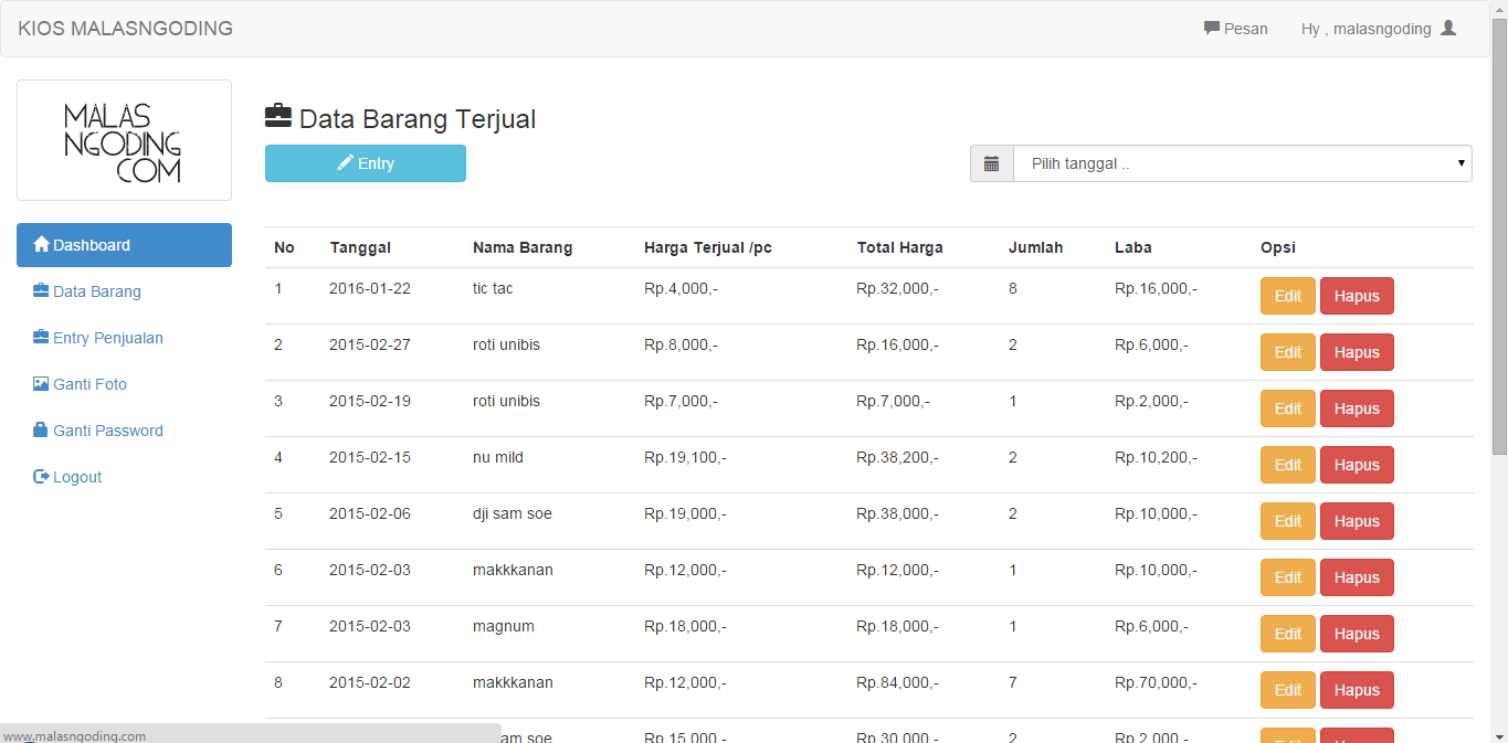 Detail Contoh Database Penjualan Baju Nomer 23