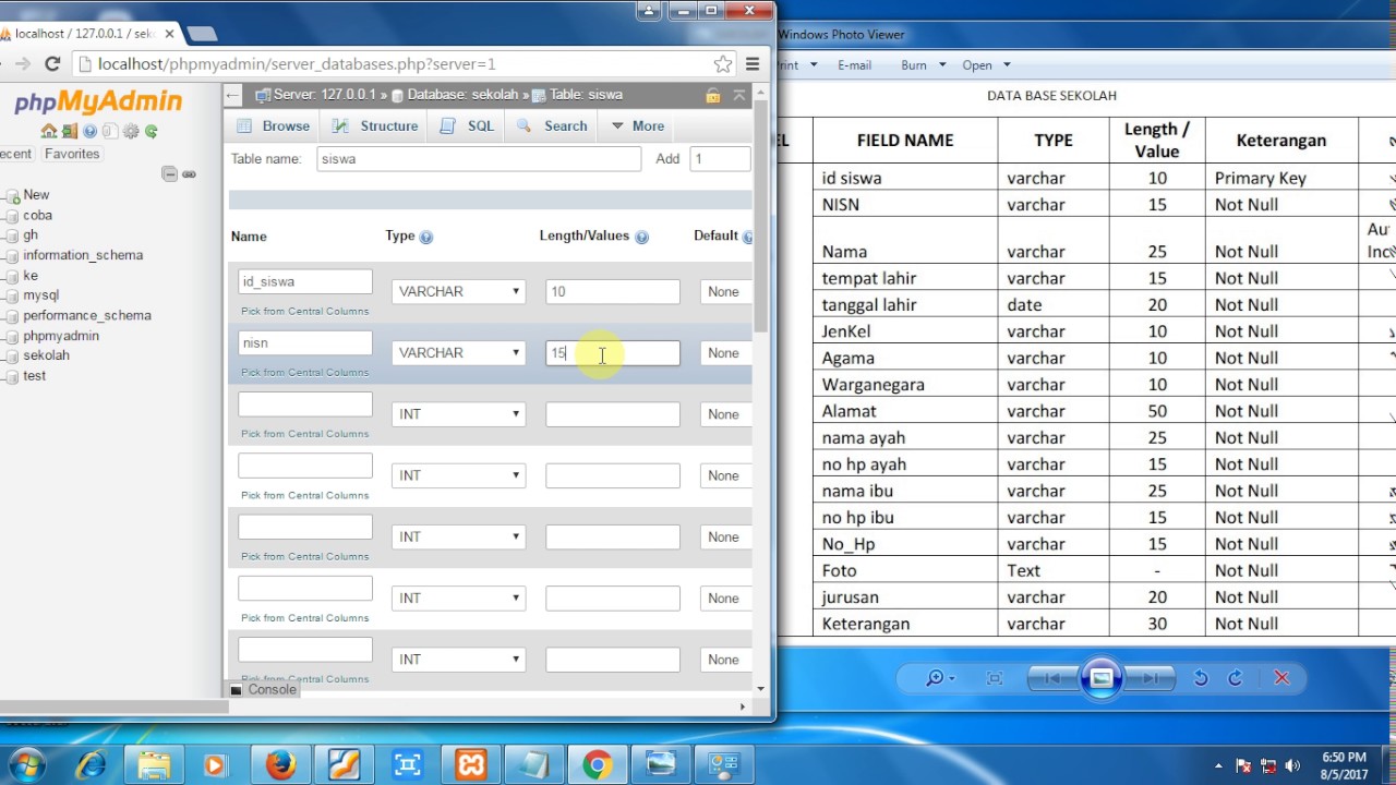 Contoh Database Sekolah - KibrisPDR