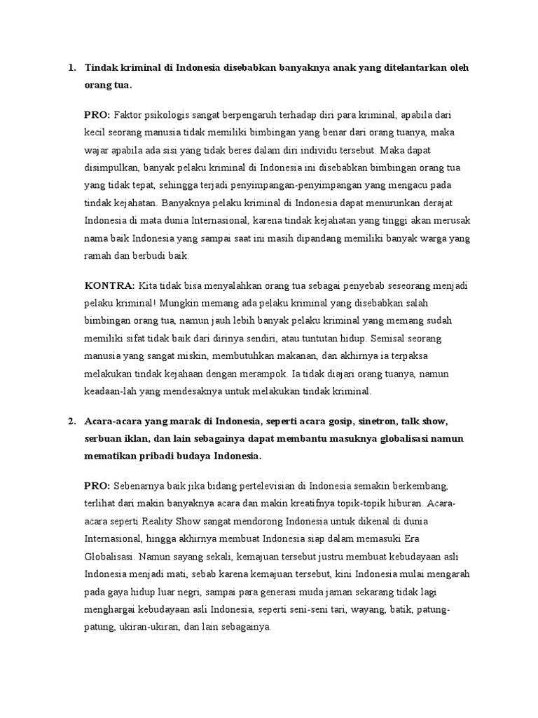 Detail Contoh Debat Singkat Nomer 10