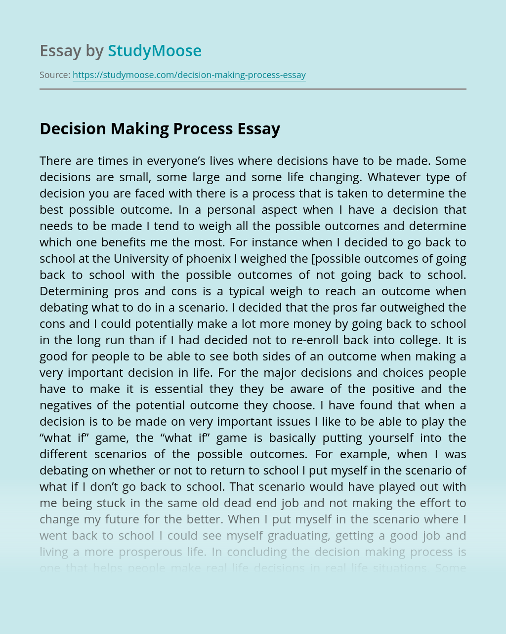 Detail Contoh Decision Making Nomer 11