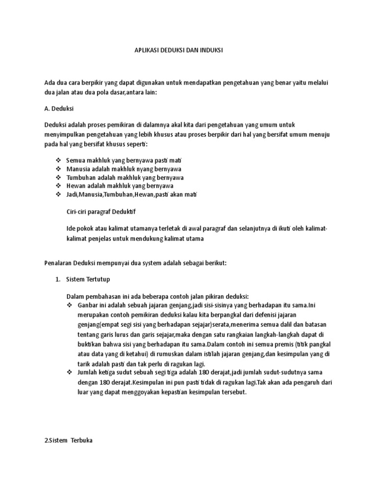 Detail Contoh Deduksi Dan Induksi Nomer 11