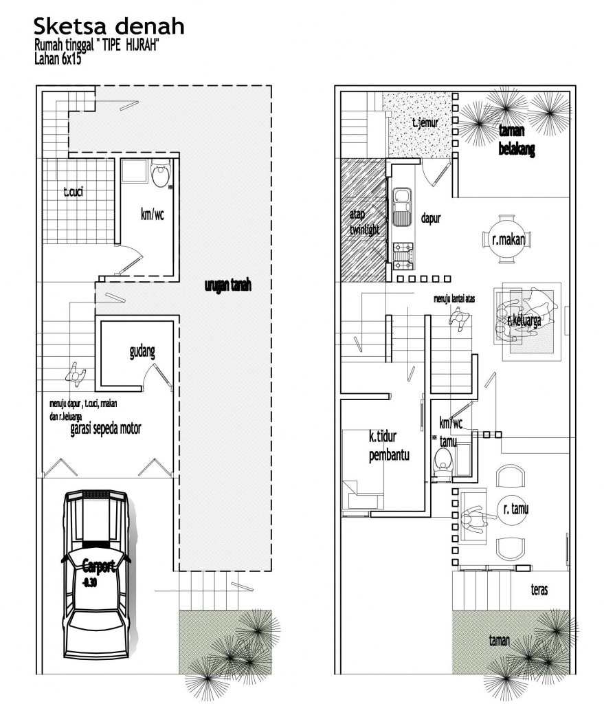 Detail Contoh Denah Rumah Split Level Nomer 3