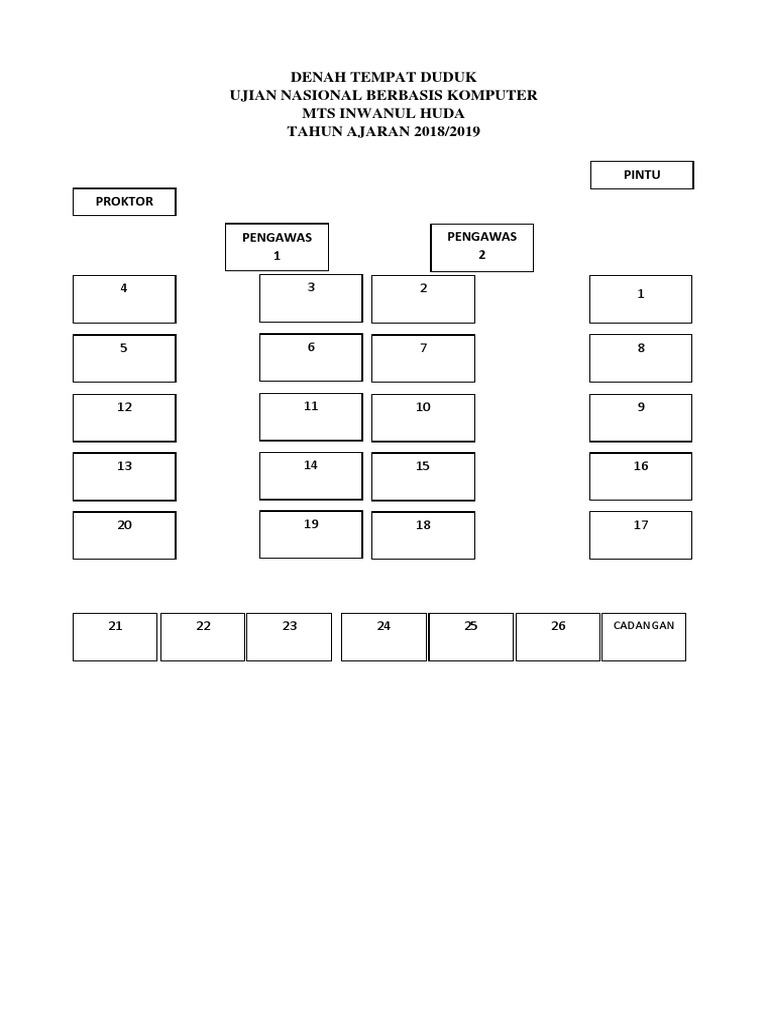 Detail Contoh Denah Tempat Duduk Nomer 22