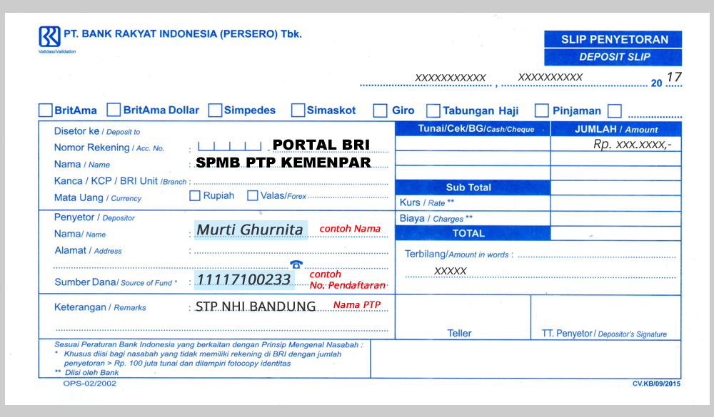 Detail Contoh Deposit Slip Nomer 26