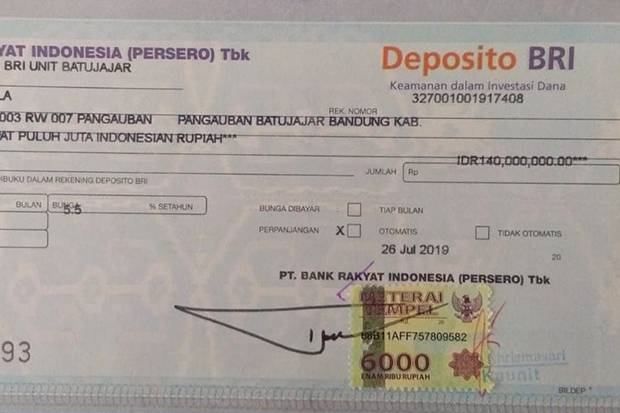 Detail Contoh Deposito Bank Bri Nomer 26