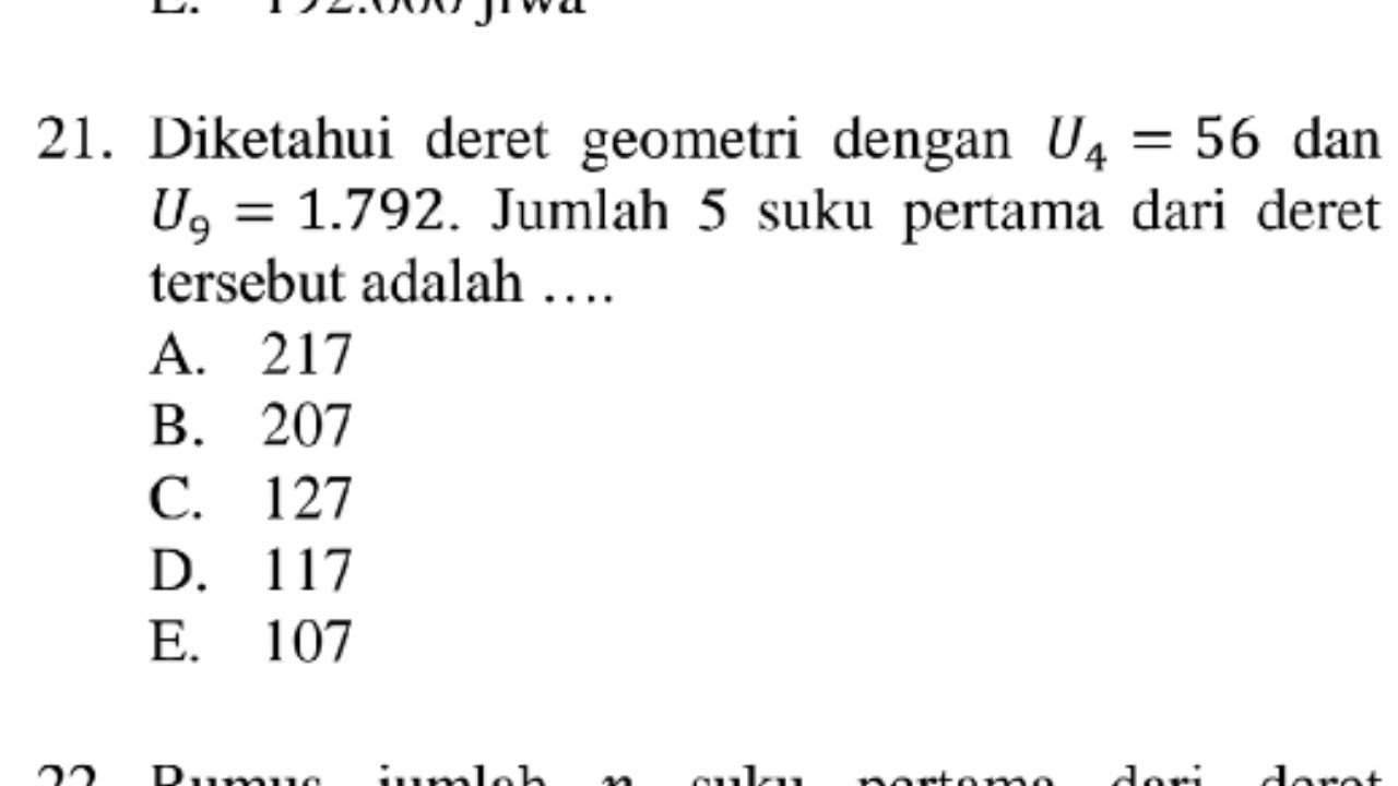 Detail Contoh Deret Geometri Nomer 22