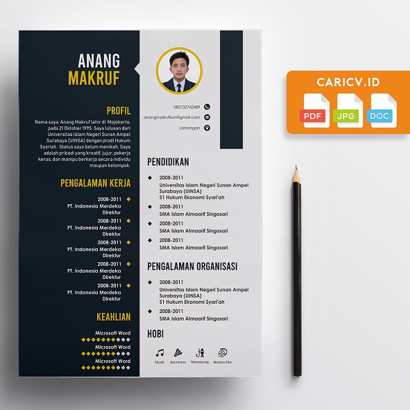 Detail Contoh Desain Cv Lamaran Kerja Nomer 13