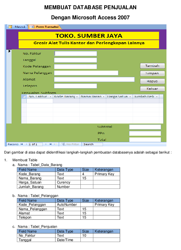 Detail Contoh Desain Database Penjualan Nomer 18