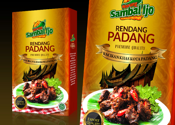 desain kemasan rendang<br/>