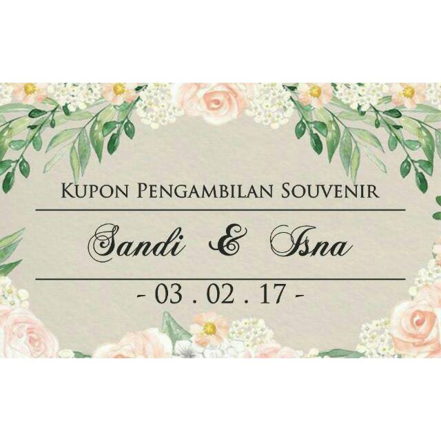 Detail Contoh Desain Kupon Souvenir Pernikahan Nomer 2