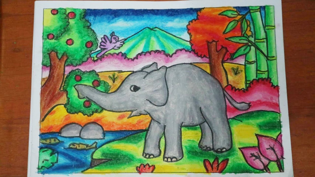 Detail Gambar Gajah Mewarnai Nomer 18