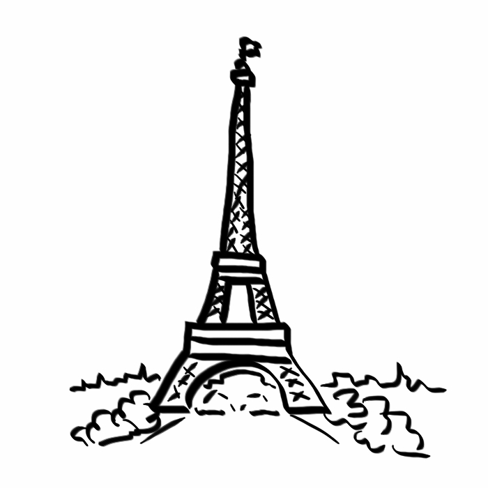 Detail Eiffel Tower Drawing Nomer 18