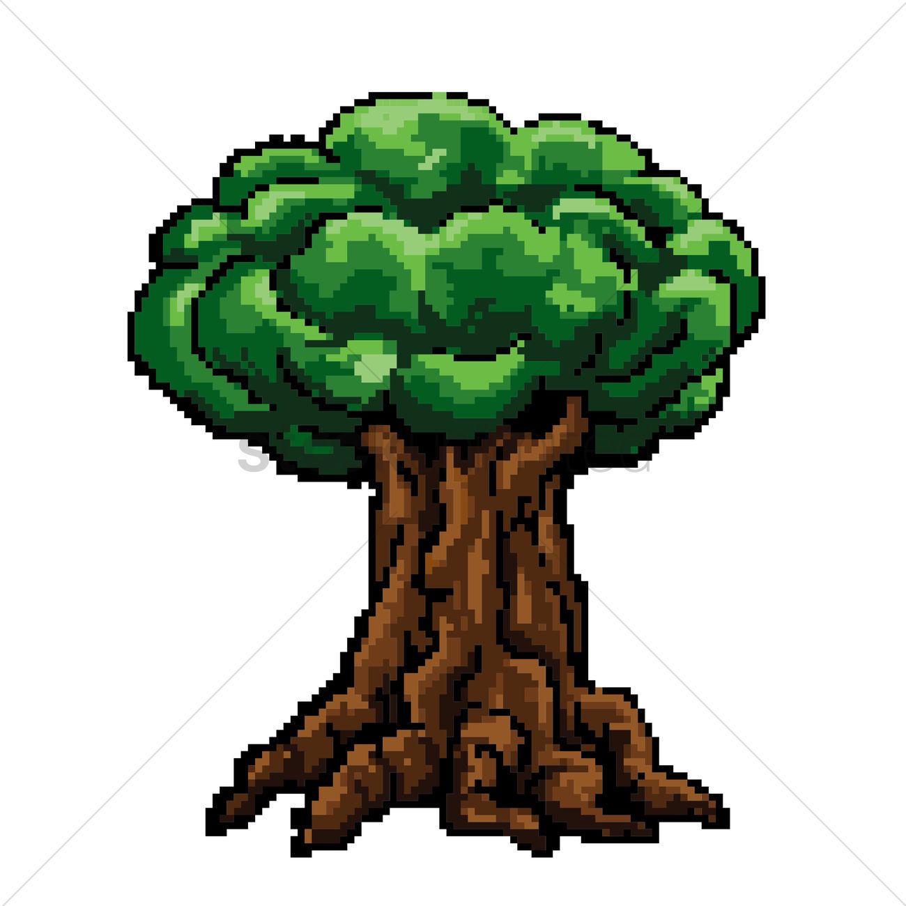 Detail Pixel Art Tree Nomer 2
